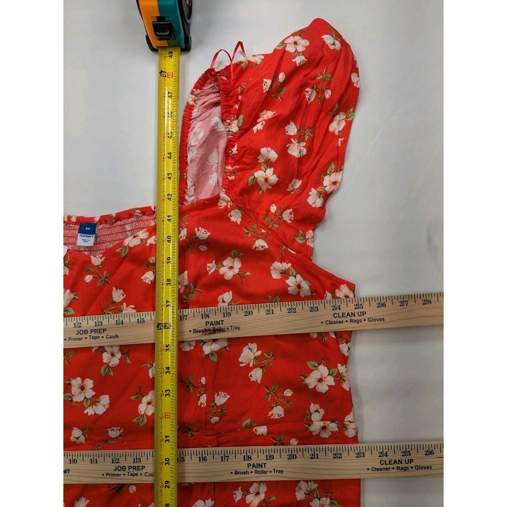 Old Navy Floral Maxi Dress Babydoll 3X Smocked Boho Cottage Prairie Country 2873 - Picture 7 of 8